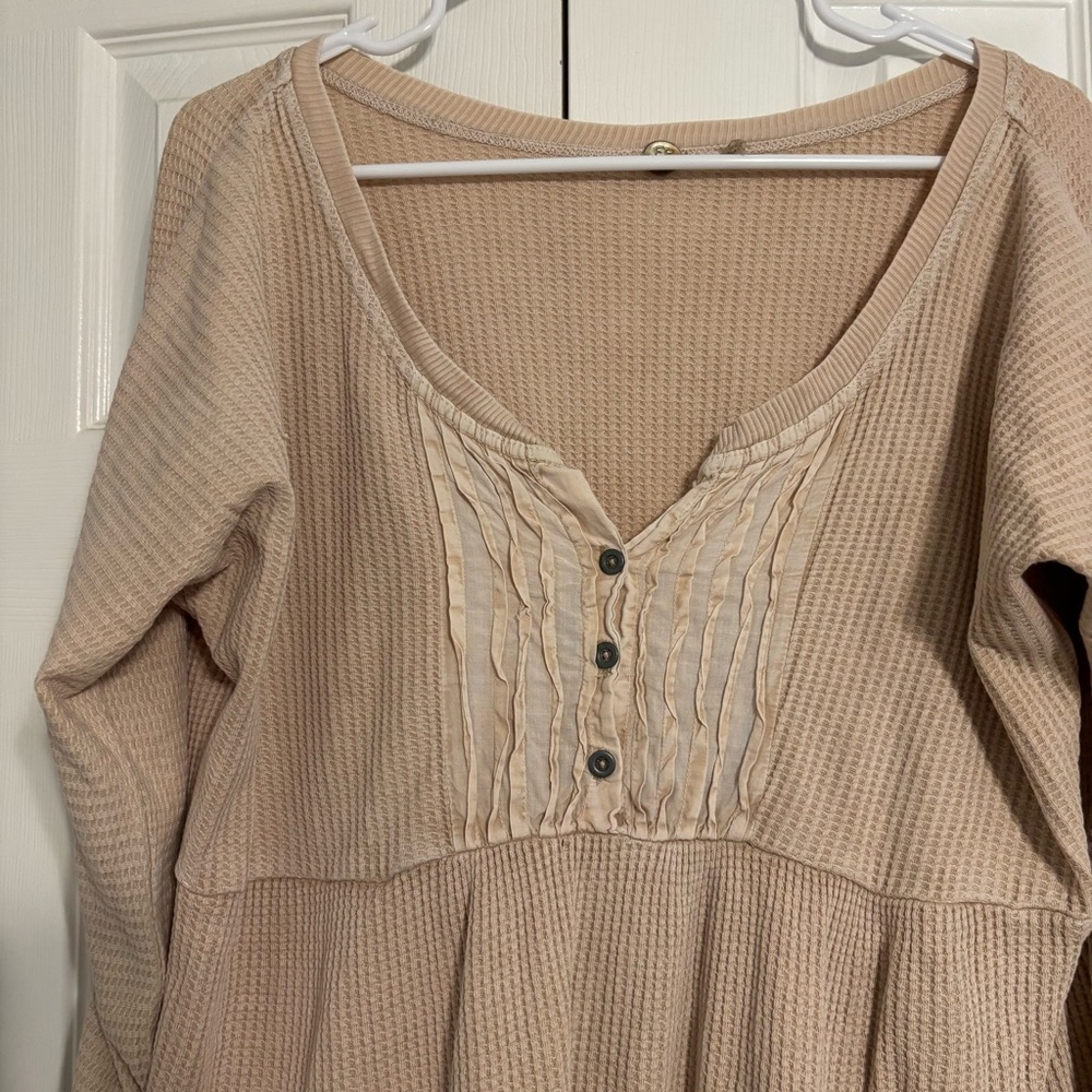 Free People Jolene Thermal Henley Tiered Dress - Picture 5 of 7